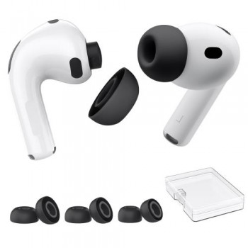 Eartips Σιλικόνης AhaStyle WG187 Apple AirPods Pro 3 S/ M/ L Μαύρο (3 ζεύγη)