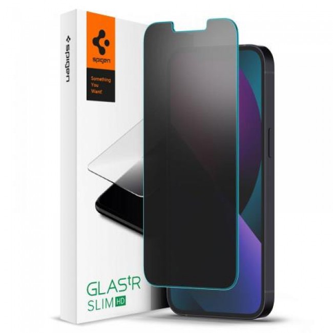 Tempered Glass Full Face Privacy Spigen Glas.tR Slim HD Apple iPhone 13/ 13 Pro/ 14/ 16e (1 τεμ.)