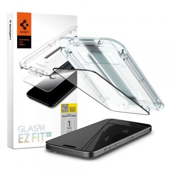Tempered Glass Full Face Spigen Glas.tR EZ-FIT Apple iPhone 15 Pro Μαύρο Tempered Glass Full Face Spigen Glas.tR EZ-FIT Apple iPhone 15 Pro Μαύρο