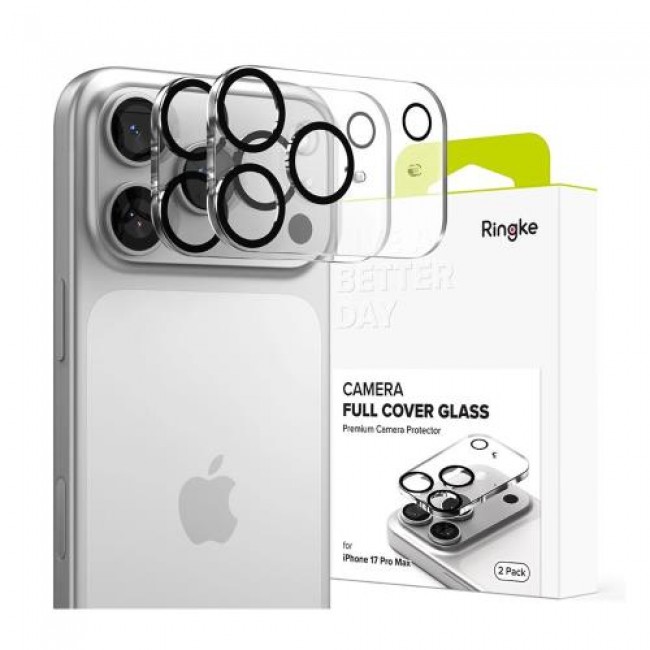Tempered Glass Full Face Ringke για Τζαμάκι Κάμερας Apple iPhone 17 Pro Max Μαύρο (2 τεμ) Tempered Glass Full Face Ringke για Τζαμάκι Κάμερας Apple iPhone 17 Pro Max Μαύρο (2 τεμ)