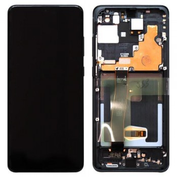 Οθόνη με Touch Screen & Μπροστινή Πρόσοψη (Χωρίς Μπροστινή Κάμερα) Samsung G988F Galaxy S20 Ultra Μαύρο (Original)