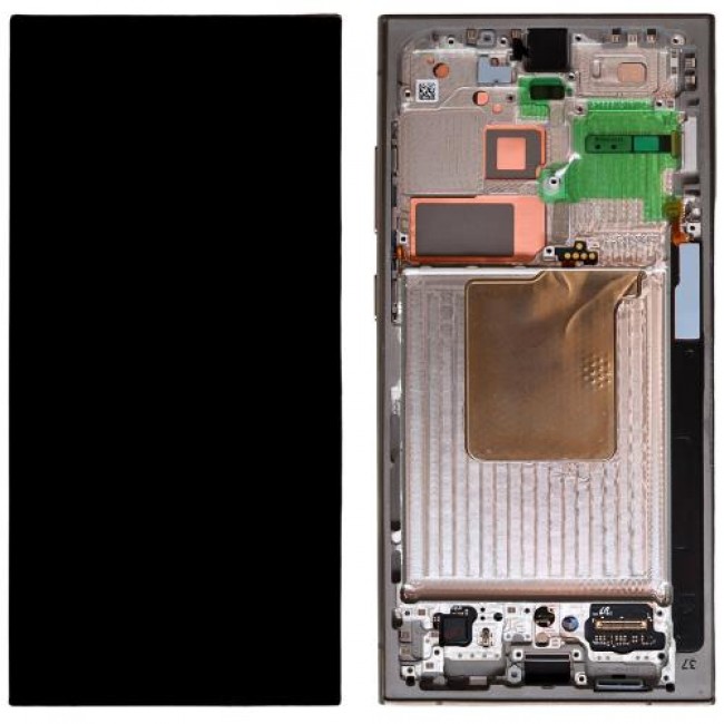 Οθόνη με Touch Screen & Μπροστινή Πρόσοψη Samsung S928B Galaxy S24 Ultra 5G Γκρι/ Πορτοκαλί/ Βιολετί (Original)