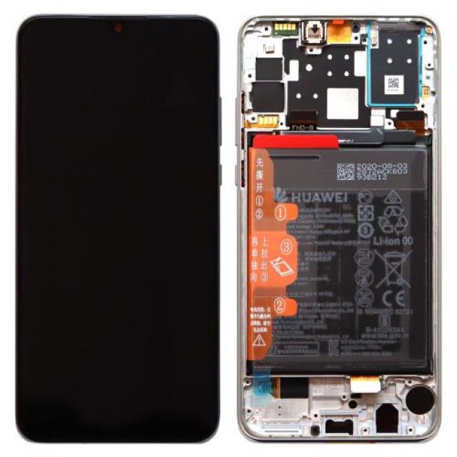 Οθόνη με Μεσαίο Πλαίσιο & Μπαταρία Huawei P30 Lite New Edition (2020) Λευκό (Original)