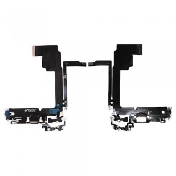 Καλώδιο Πλακέ Apple iPhone 15 Pro Max με Επαφή Φόρτισης & Μικρόφωνο Μαύρο (OEM)