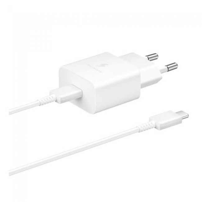 Φορτιστής Ταξιδίου Ταχείας Φόρτισης Samsung EP-T1510 15W PD με Έξοδο USB C 3A & Καλώδιο USB C Λευκό