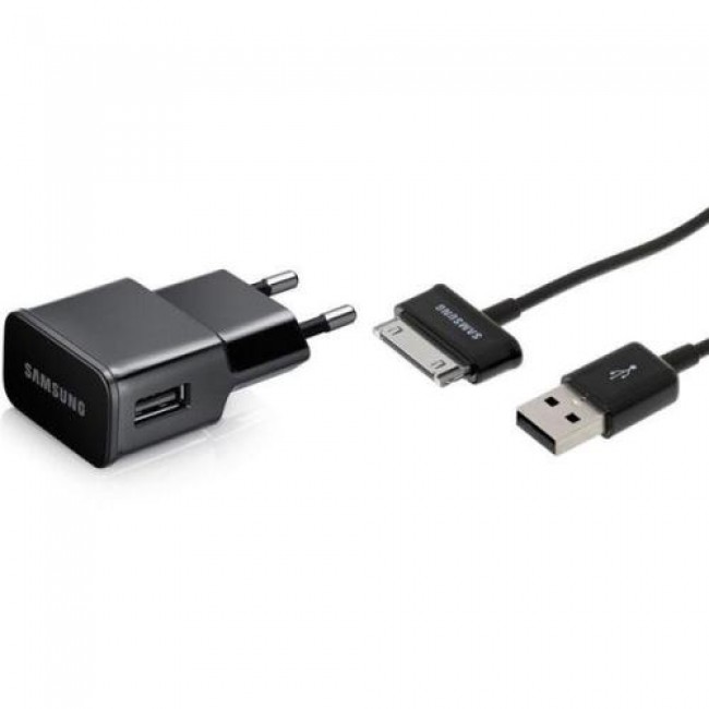 Φορτιστής Ταξιδίου Samsung ETA-U90 με Έξοδο USB 2.0A & Καλώδιο για Galaxy Tab 2 Μαύρο (Ασυσκεύαστο)