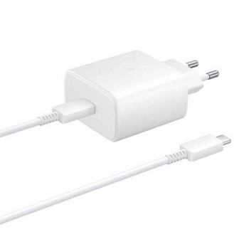 Φορτιστής Ταξιδίου Ταχείας Φόρτισης Samsung EP-TA845 2.25A 45W & Καλώδιο USB C Λευκό (Ασυσκεύαστο)