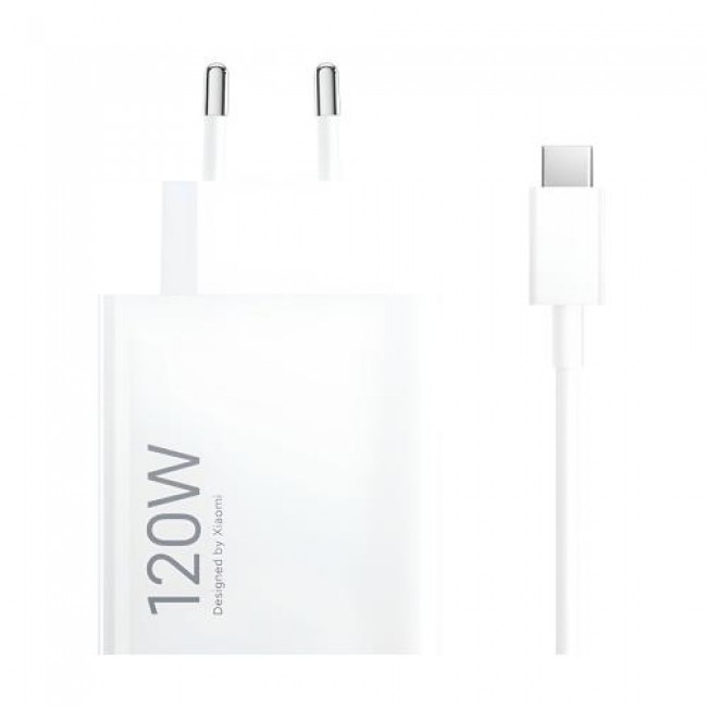 Φορτιστής Ταξιδίου Ταχείας Φόρτισης Xiaomi HyperCharge Combo με Έξοδο USB A 120W & Καλώδιο USB C 1m Λευκό