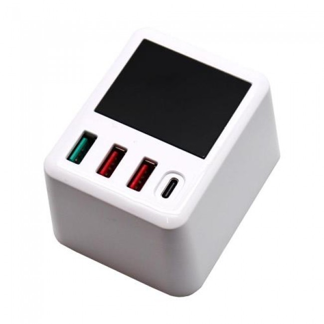 Πολυφορτιστής Ταξιδίου Φορητός με 3 Θύρες USB A, 1 USB C & Οθόνη Ενδείξεων WLX-A9T