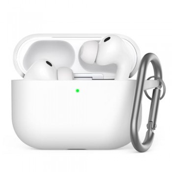Θήκη Σιλικόνης AhaStyle WG184 Apple AirPods Pro 3 Premium με Γάντζο Λευκό
