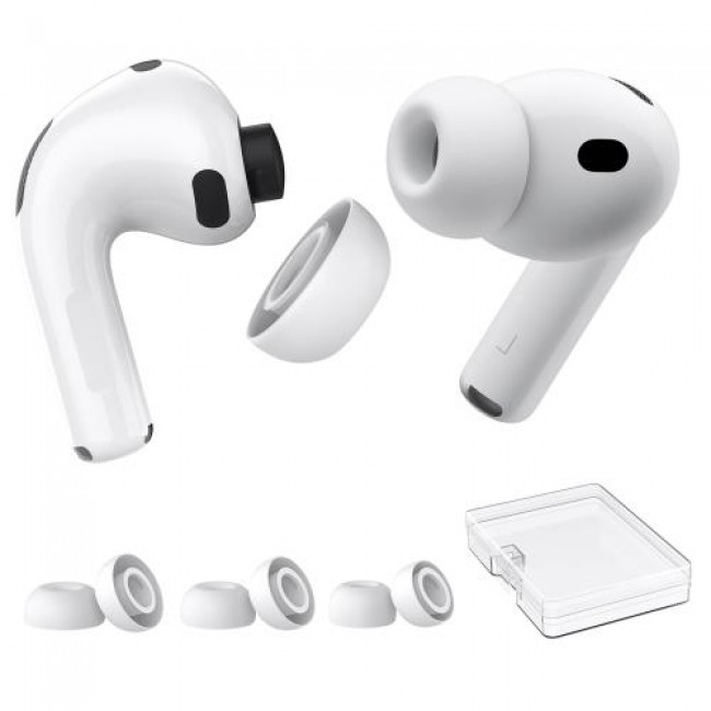 Eartips Σιλικόνης AhaStyle WG187 Apple AirPods Pro 3 S/ M/ L Λευκό (3 ζεύγη)