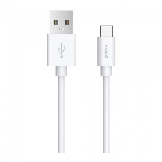 Καλώδιο Σύνδεσης USB 2.0 Devia EC066 USB A σε USB C 10.5W 2m Smart Λευκό