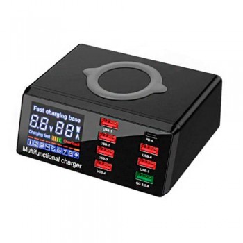 Πολυφορτιστής Πάγκου Service WLX-X9 με 8 Θύρες USB, Ασύρματη Φόρτιση & Οθόνη Ενδείξεων Πολυφορτιστής Πάγκου Service WLX-X9 με 8 Θύρες USB, Ασύρματη Φόρτιση & Οθόνη Ενδείξεων