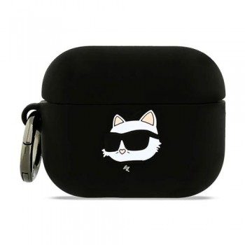 Θήκη Σιλικόνης Karl Lagerfeld Apple AirPods Pro 3 (2025) Choupette Head 3D Μαύρο