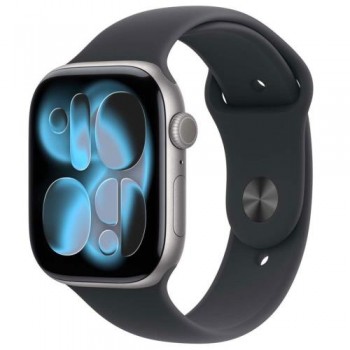 Apple Watch Series 11 46mm Space Γκρι με Sport Band Medium-Large Μαύρο