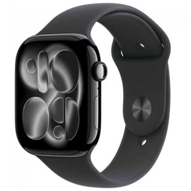 Apple Watch Series 11 46mm Jet Μαύρο με Sport Band Medium-Large Μαύρο