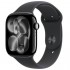 Apple Watch Series 11 46mm Jet Μαύρο με Sport Band Medium-Large Μαύρο