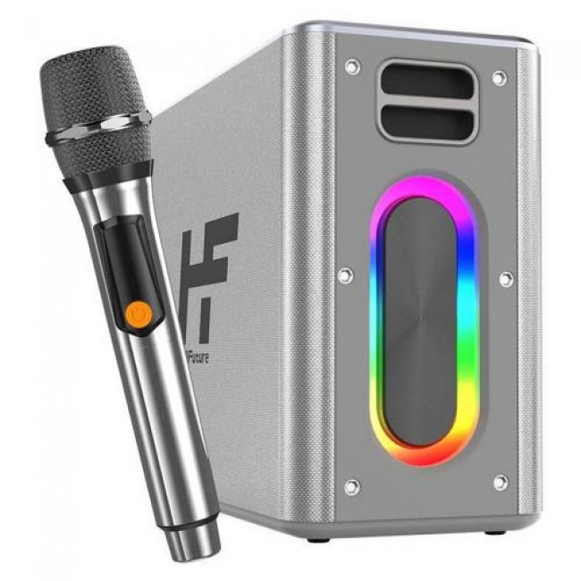 Φορητό Ηχείο Bluetooth HiFuture Music Box Karaoke BT 5.0 12000mAh 100W Ασημί