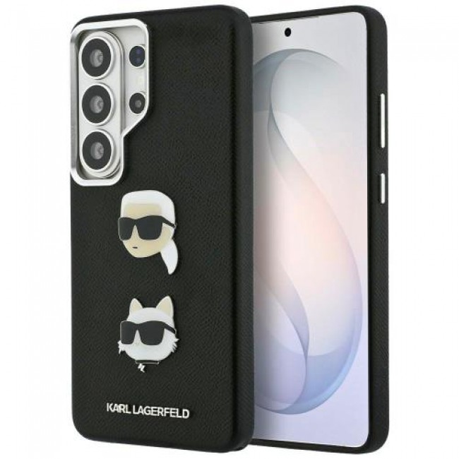 Θήκη TPU Karl Lagerfeld Samsung Galaxy S26 Ultra Wrapped Leather Saffiano with K&C Head Pin Μαύρο