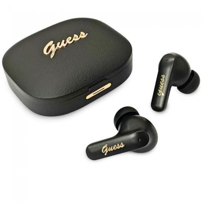 True Wireless Ακουστικά Bluetooth Guess Script Metal Logo 4G Μαύρο