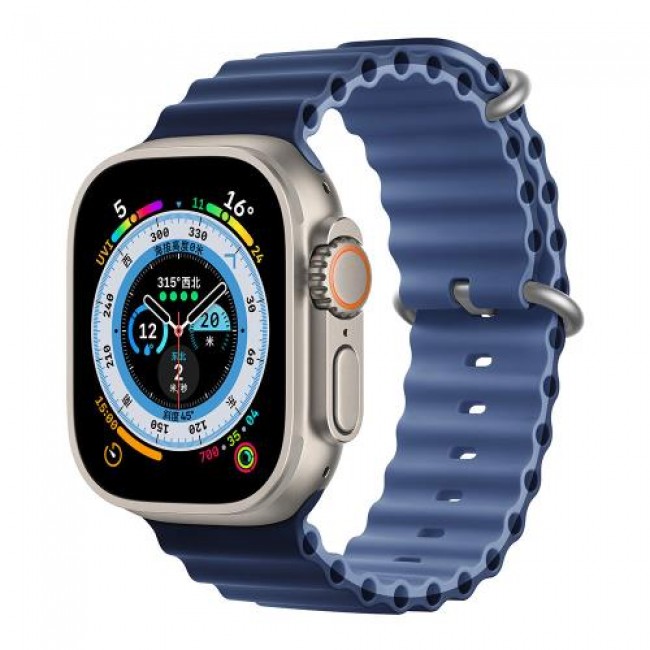 Λουράκι Devia Sport6 Silicone Apple Watch (38/ 40/ 41/ 42mm) Two-Tone Deluxe Μπλε-Γαλάζιο