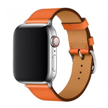 Λουράκι Devia Elegant PU Leather Apple Watch (44/ 45/ 46/ 49mm) Πορτοκαλί