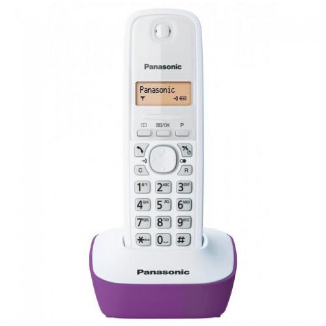 Ασύρματο Τηλέφωνο Panasonic KX-TG1611 Λευκό-Μωβ Ασύρματο Τηλέφωνο Panasonic KX-TG1611 Λευκό-Μωβ