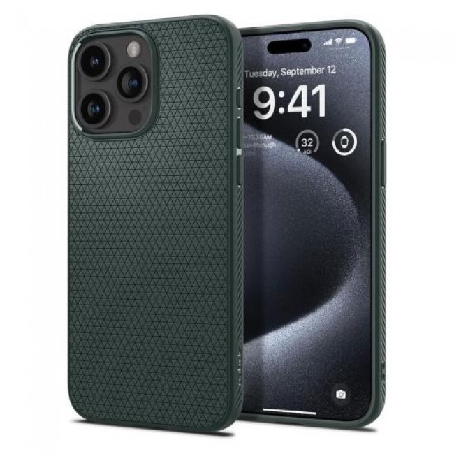 Θήκη Soft TPU Spigen Liquid Air Apple iPhone 15 Pro Πράσινο