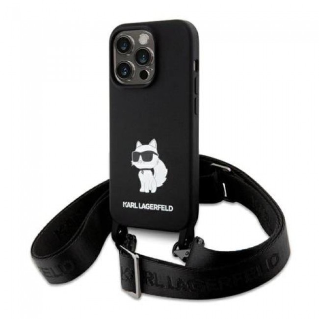 Θήκη Σιλικόνης Karl Lagerfeld Apple iPhone 15 Pro Max Crossbody Choupette Μαύρο