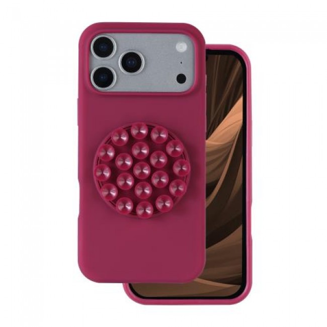 Θήκη Silicon & PC inos Apple iPhone 17 Pro με Suction Cup Μπορντώ