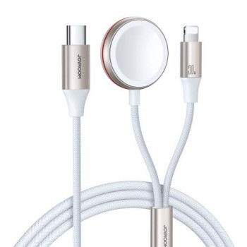 Ασύρματος Φορτιστής Joyroom S-IW012 2 σε 1 για Apple Watch Series 1.5m Λευκό