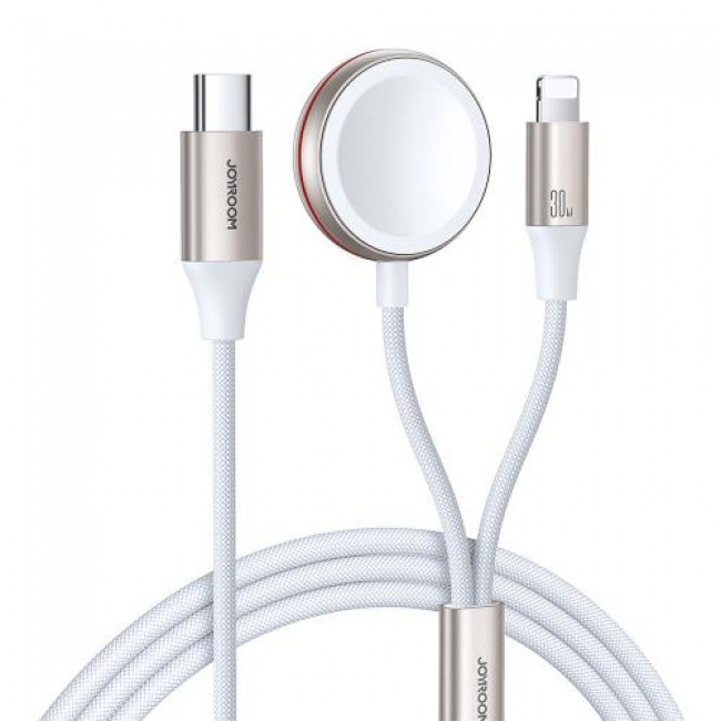 Ασύρματος Φορτιστής Joyroom S-IW012 2 σε 1 για Apple Watch Series 1.5m Λευκό
