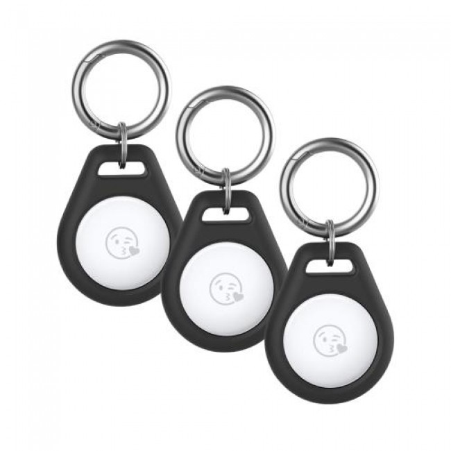 Θήκη - Μπρελόκ Premium Silicone για Apple AirTag Μαύρο (3 τεμ.) (Ασυσκεύαστο)