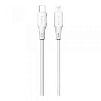 Καλώδιο Σύνδεσης USB 2.0 Devia EC631 USB C σε Lightning 3A 27W Silicone Pro3 1m Λευκό