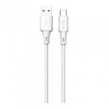 Καλώδιο Σύνδεσης USB 2.0 Devia EC629 USB A σε USB C 2.4A Silicone Pro3 1m Λευκό