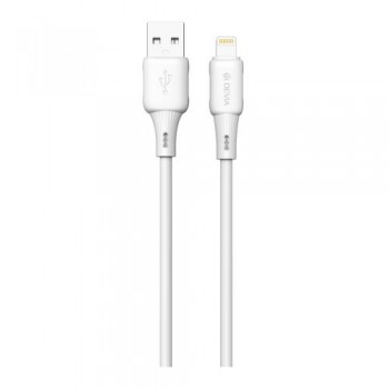 Καλώδιο Σύνδεσης USB 2.0 Devia EC630 USB A σε Lightning 2.4A Silicone Pro3 1m Λευκό