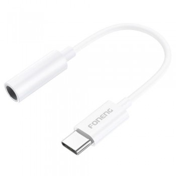 Αντάπτορας Foneng BM21 3.5mm Θηλυκό σε USB C Αρσενικό 0.1m Λευκό