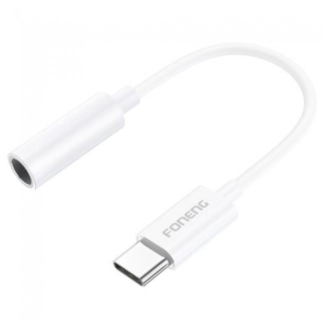 Αντάπτορας Foneng BM21 3.5mm Θηλυκό σε USB C Αρσενικό 0.1m Λευκό Αντάπτορας Foneng BM21 3.5mm Θηλυκό σε USB C Αρσενικό 0.1m Λευκό