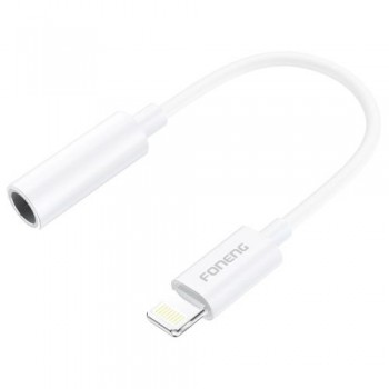 Αντάπτορας Foneng BM20 3.5mm Θηλυκό σε Lightning Αρσενικό 0.1m Λευκό