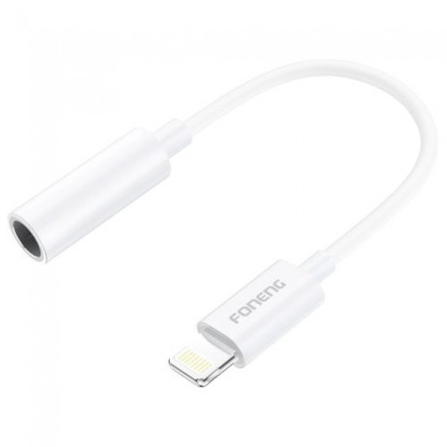 Αντάπτορας Foneng BM20 3.5mm Θηλυκό σε Lightning Αρσενικό 0.1m Λευκό