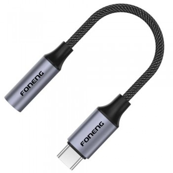 Αντάπτορας Foneng BM30 3.5mm Θηλυκό σε USB C Αρσενικό 0.14m Μαύρο