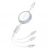 Καλώδιο Σύνδεσης USB 2.0 Foneng X113 Retractable Flat 3 σε 1 USB A σε Micro USB & USB C & Lightning 1.1m Λευκό