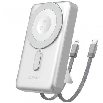 Φορτιστής Ανάγκης Dudao K29 20W 10000mAh PD QC Magnetic με 2 Ενσωματωμένα Καλώδια & Βάση Στήριξης Ασημί Φορτιστής Ανάγκης Dudao K29 20W 10000mAh PD QC Magnetic με 2 Ενσωματωμένα Καλώδια & Βάση Στήριξης Ασημί