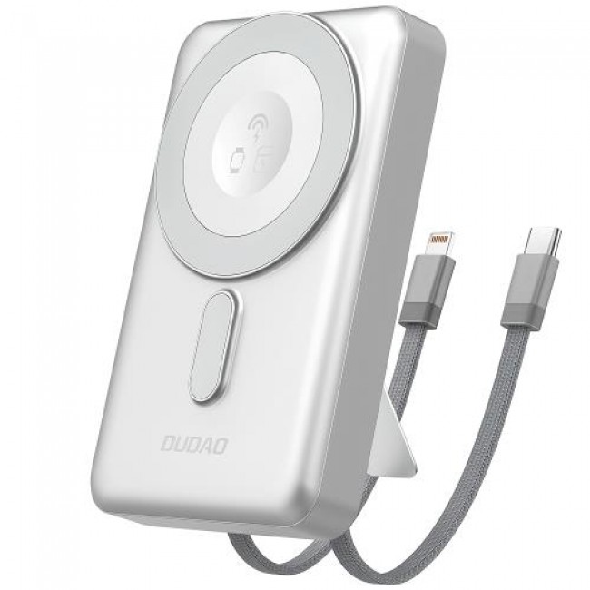 Φορτιστής Ανάγκης Dudao K29 20W 10000mAh PD QC Magnetic με 2 Ενσωματωμένα Καλώδια & Βάση Στήριξης Ασημί Φορτιστής Ανάγκης Dudao K29 20W 10000mAh PD QC Magnetic με 2 Ενσωματωμένα Καλώδια & Βάση Στήριξης Ασημί