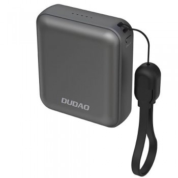 Φορτιστής Ανάγκης Dudao K22+ 22.5W 10000mAh PD GaN Ultra Mini με Λουράκι/ Καλώδιο Γκρι Φορτιστής Ανάγκης Dudao K22+ 22.5W 10000mAh PD GaN Ultra Mini με Λουράκι/ Καλώδιο Γκρι