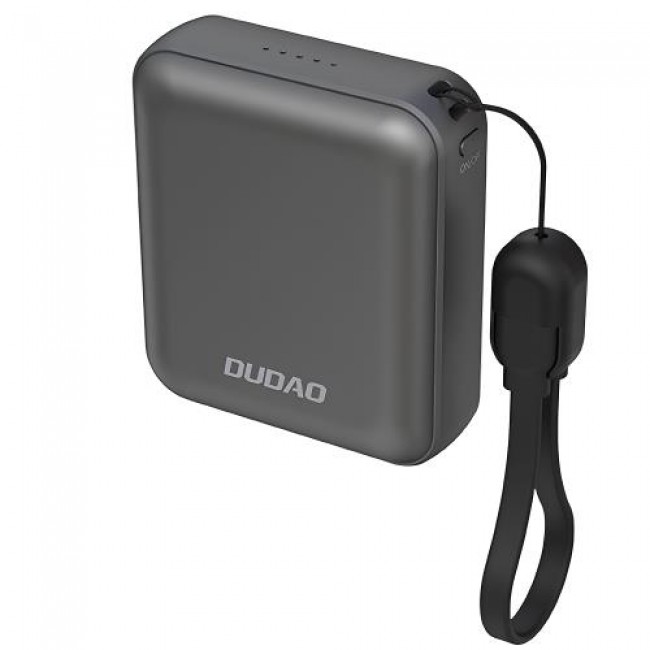 Φορτιστής Ανάγκης Dudao K22+ 22.5W 10000mAh PD GaN Ultra Mini με Λουράκι/ Καλώδιο Γκρι Φορτιστής Ανάγκης Dudao K22+ 22.5W 10000mAh PD GaN Ultra Mini με Λουράκι/ Καλώδιο Γκρι