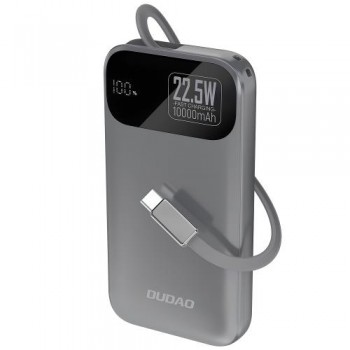 Φορτιστής Ανάγκης Dudao K31 22.5W 10000mAh PD QC με Ενσωματωμένο Retractable Καλώδιο Γκρι Φορτιστής Ανάγκης Dudao K31 22.5W 10000mAh PD QC με Ενσωματωμένο Retractable Καλώδιο Γκρι