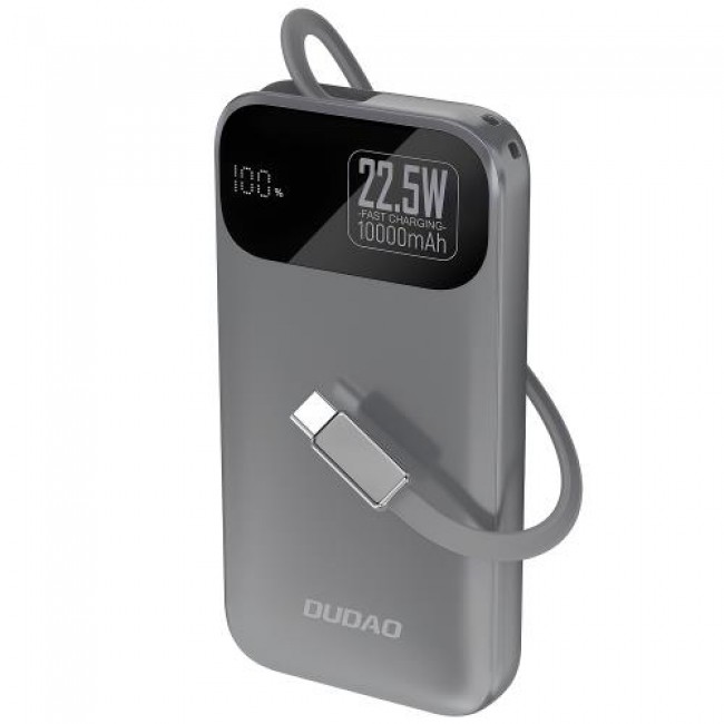 Φορτιστής Ανάγκης Dudao K31 22.5W 10000mAh PD QC με Ενσωματωμένο Retractable Καλώδιο Γκρι Φορτιστής Ανάγκης Dudao K31 22.5W 10000mAh PD QC με Ενσωματωμένο Retractable Καλώδιο Γκρι