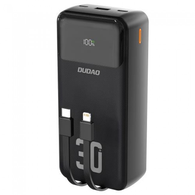 Φορτιστής Ανάγκης Dudao K15Max 22.5W 30000mAh PD QC με 2 Ενσωματωμένα Καλώδια Μαύρο Φορτιστής Ανάγκης Dudao K15Max 22.5W 30000mAh PD QC με 2 Ενσωματωμένα Καλώδια Μαύρο
