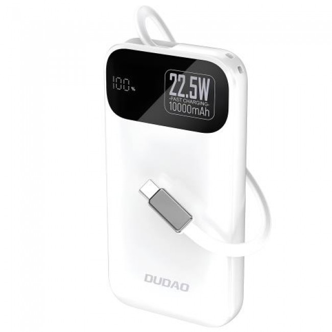 Φορτιστής Ανάγκης Dudao K31 22.5W 10000mAh PD QC με Ενσωματωμένο Retractable Καλώδιο Λευκό Φορτιστής Ανάγκης Dudao K31 22.5W 10000mAh PD QC με Ενσωματωμένο Retractable Καλώδιο Λευκό